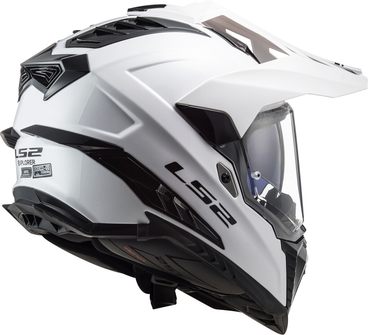 LS2 MX701 Explorer bianco perlato casco integrale adventure fibra - immagine 5