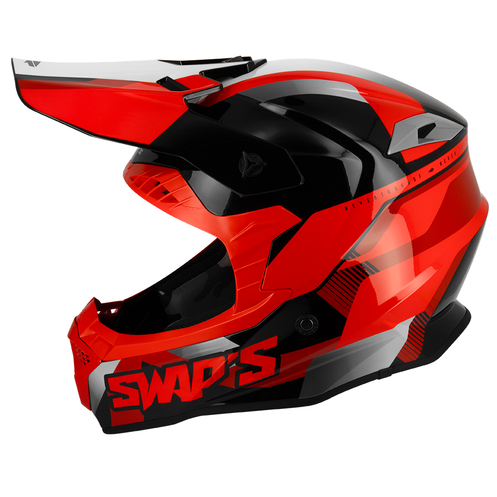 Swaps 2Faster rosso/nero casco motocross - immagine 2
