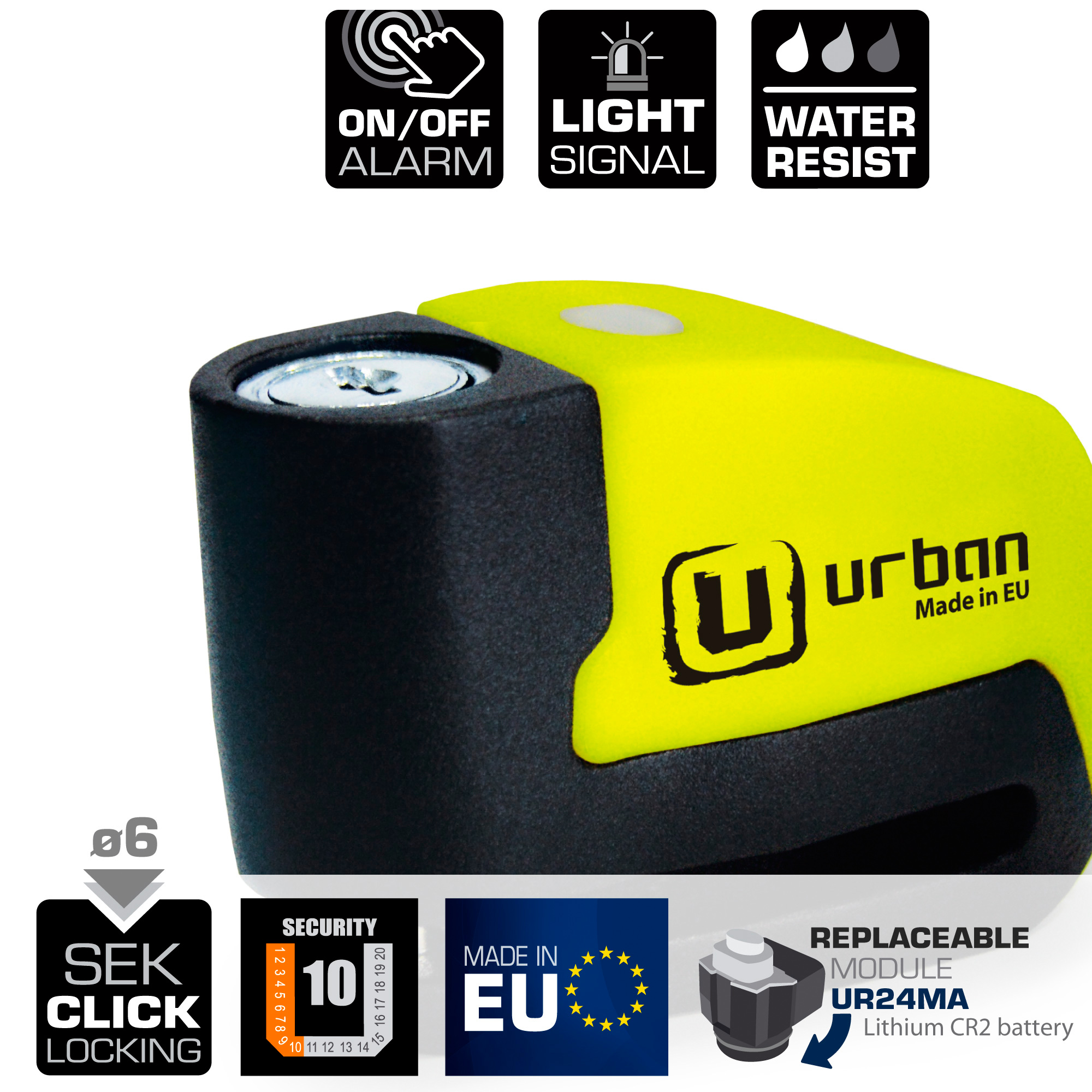 Urban Allarme Blocca Disco universale con sirena 6mm - immagine 5