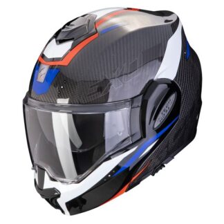 Scorpion Exo Tech Evo Carbon Rover bianco/blu/rosso casco modulare