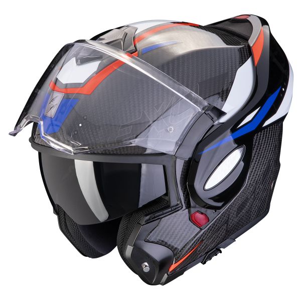 Scorpion Exo Tech Evo Carbon Rover bianco/blu/rosso casco modulare - immagine 3
