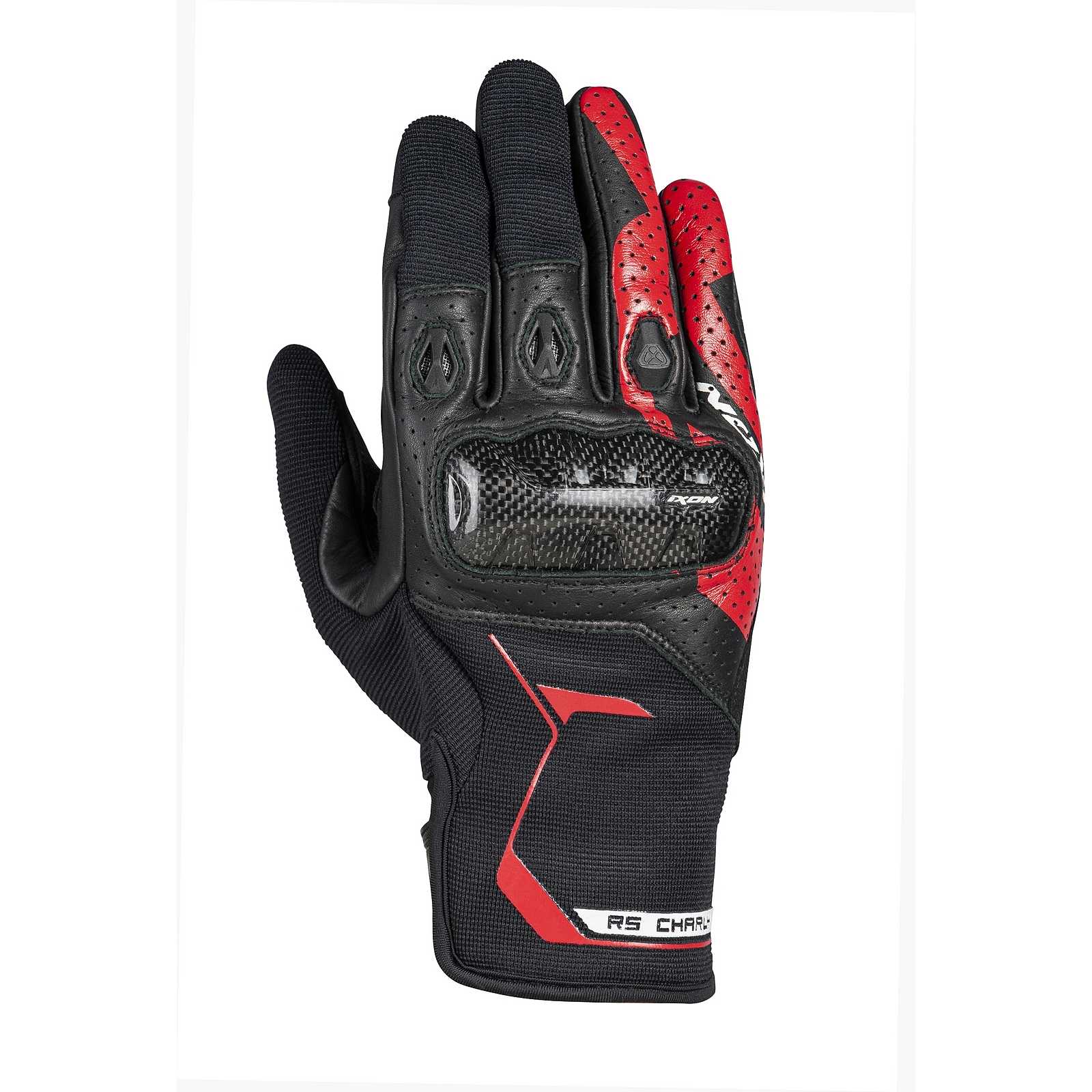 Ixon RS Charly nero/rosso guanti estivo 1/2 pelle