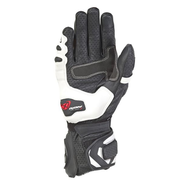 Ixon RS Tempo AIR nero/bianco guanti racing pelle - immagine 2