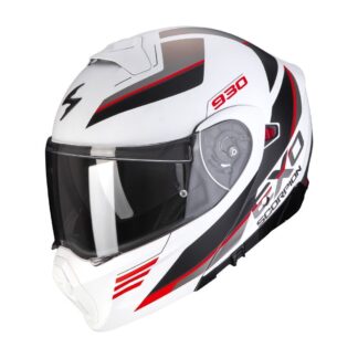 Scorpion Exo 930 Navig bianco opaco/nero/rosso casco modulare