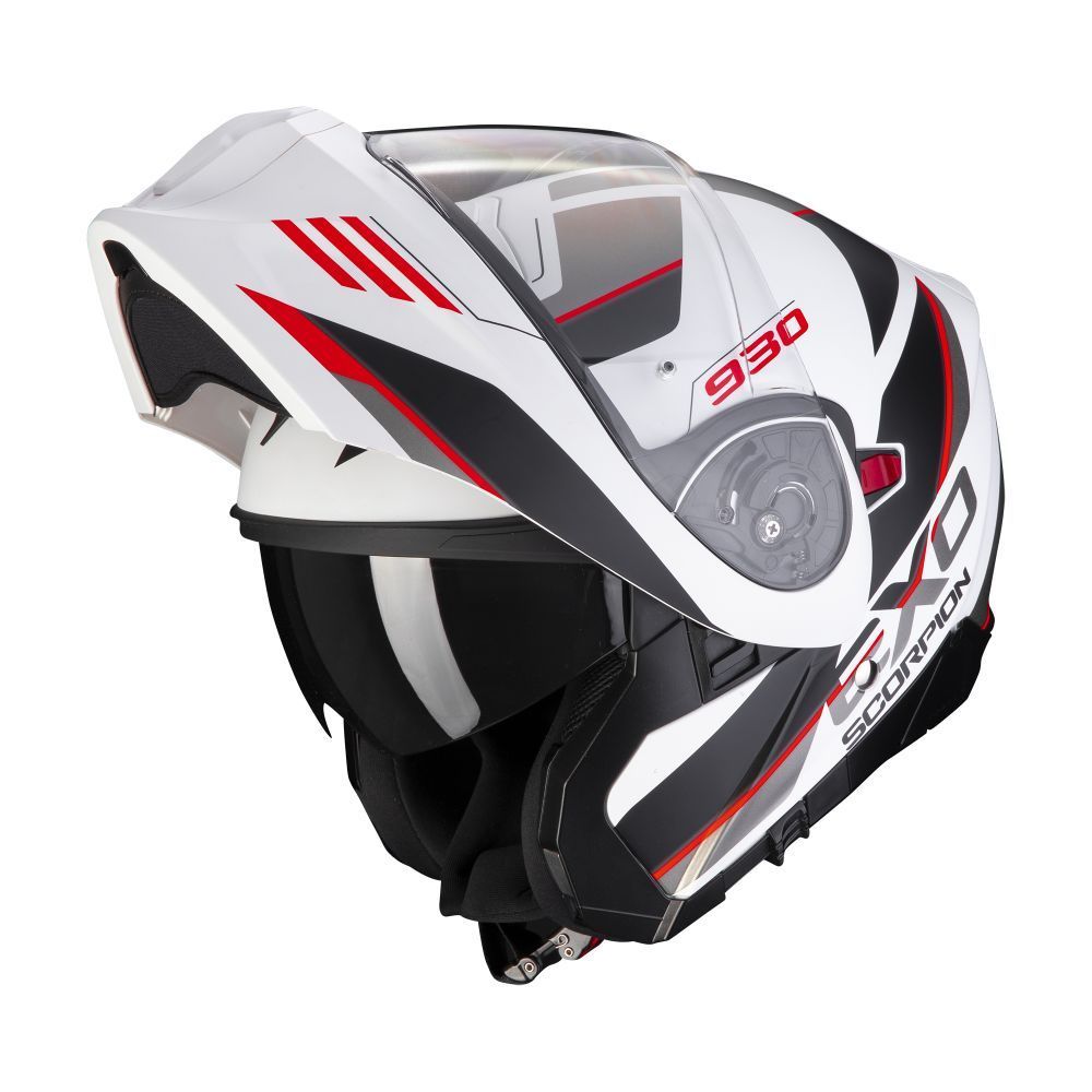 Scorpion Exo 930 Navig bianco opaco/nero/rosso casco modulare - immagine 3